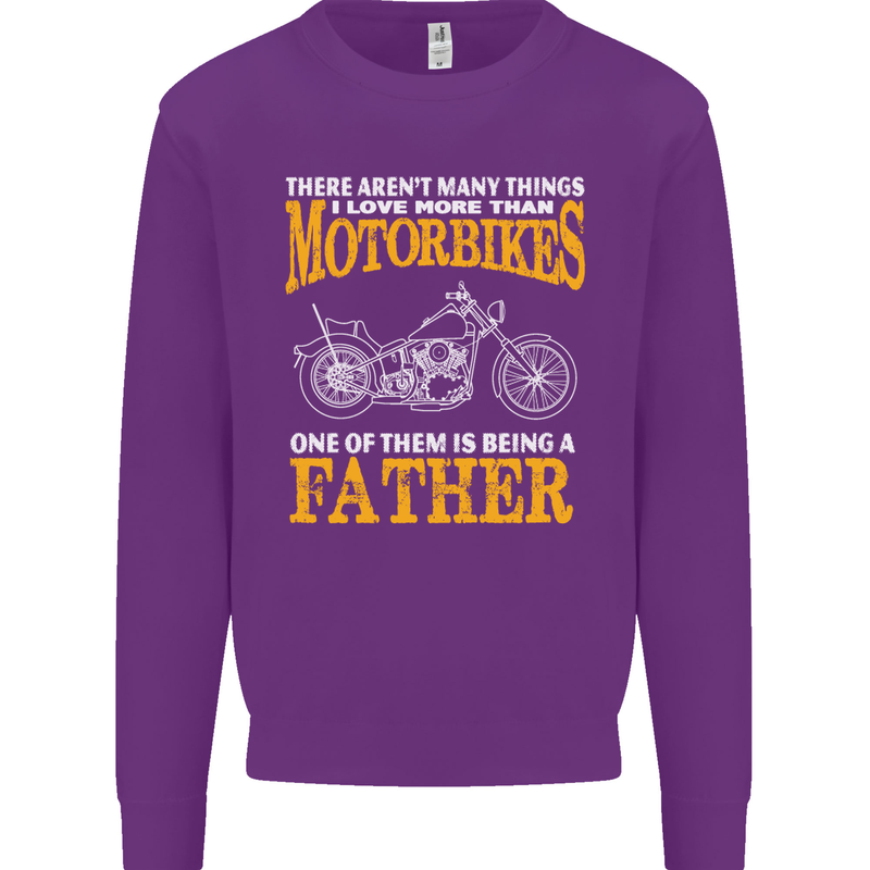 Being a Father Biker Motorcycle Motorbike Mens Sweatshirt Jumper Purple