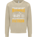 Being a Father Biker Motorcycle Motorbike Mens Sweatshirt Jumper Sand