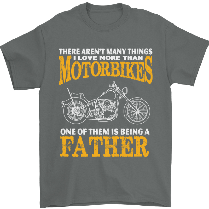 Being a Father Biker Motorcycle Motorbike Mens T-Shirt Cotton Gildan Charcoal