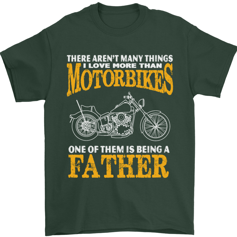 Being a Father Biker Motorcycle Motorbike Mens T-Shirt Cotton Gildan Forest Green