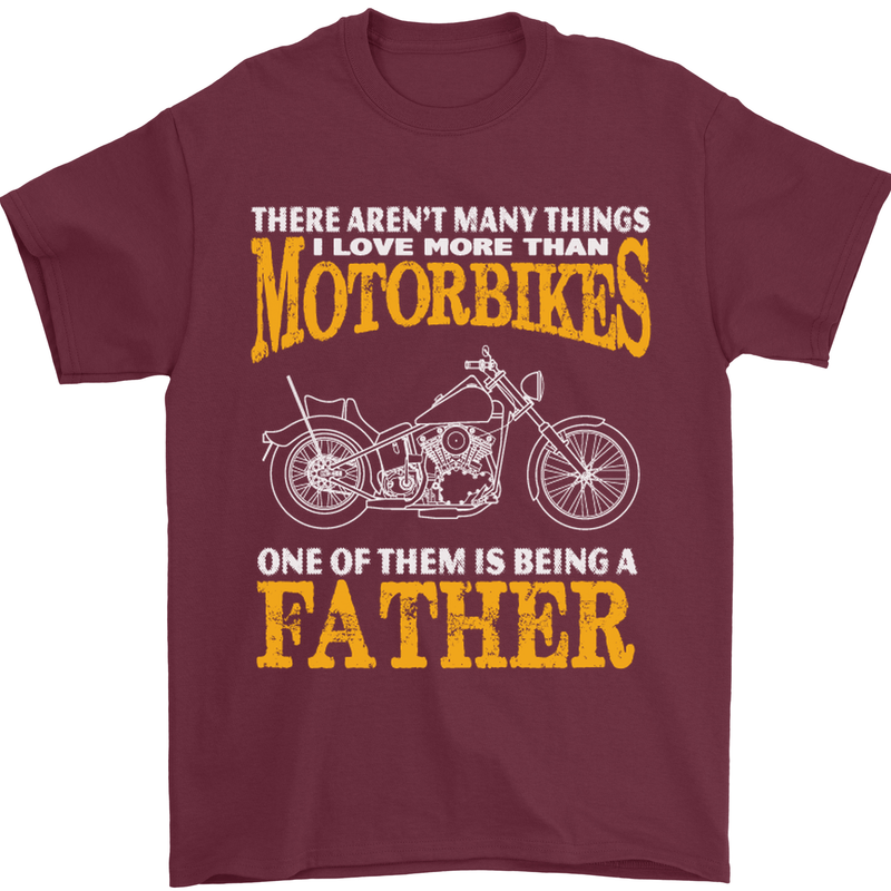 Being a Father Biker Motorcycle Motorbike Mens T-Shirt Cotton Gildan Maroon