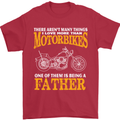 Being a Father Biker Motorcycle Motorbike Mens T-Shirt Cotton Gildan Red