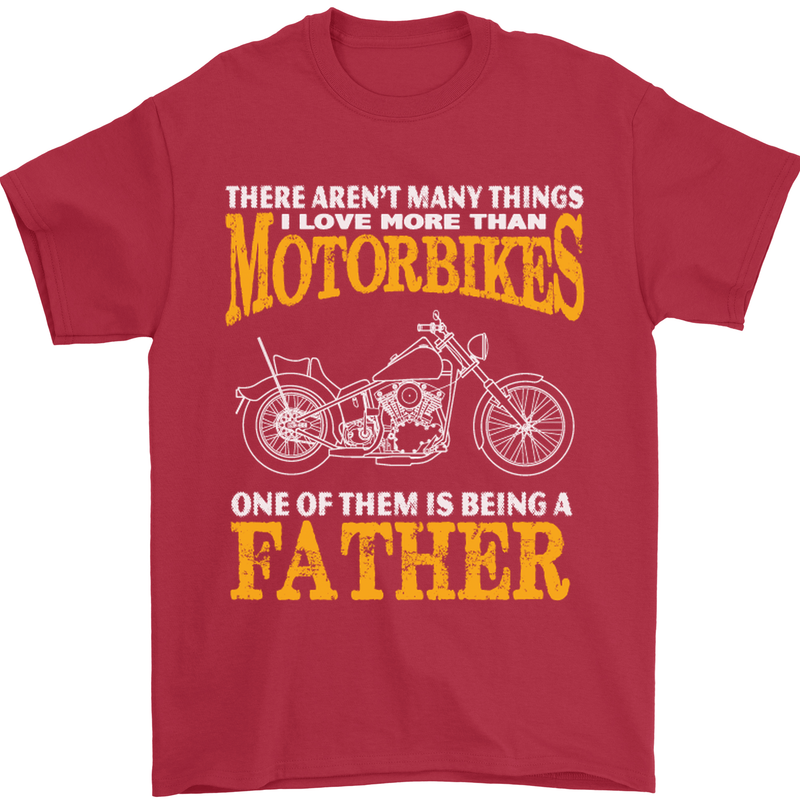 Being a Father Biker Motorcycle Motorbike Mens T-Shirt Cotton Gildan Red