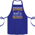 Being a Grandad Biker Motorcycle Motorbike Cotton Apron 100% Organic Royal Blue
