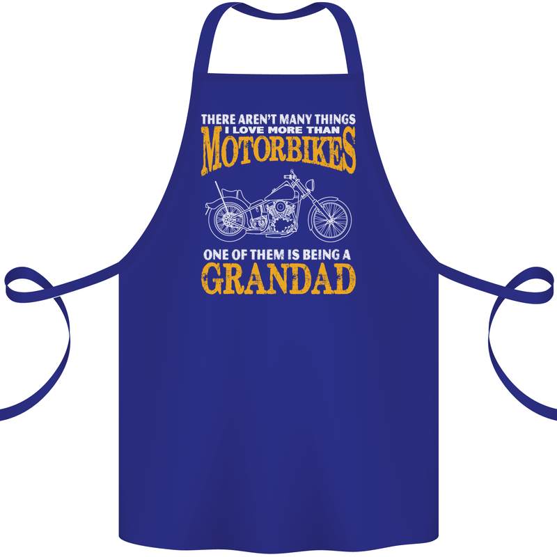Being a Grandad Biker Motorcycle Motorbike Cotton Apron 100% Organic Royal Blue