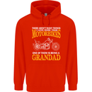 Being a Grandad Biker Motorcycle Motorbike Mens 80% Cotton Hoodie Bright Red