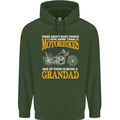 Being a Grandad Biker Motorcycle Motorbike Mens 80% Cotton Hoodie Forest Green