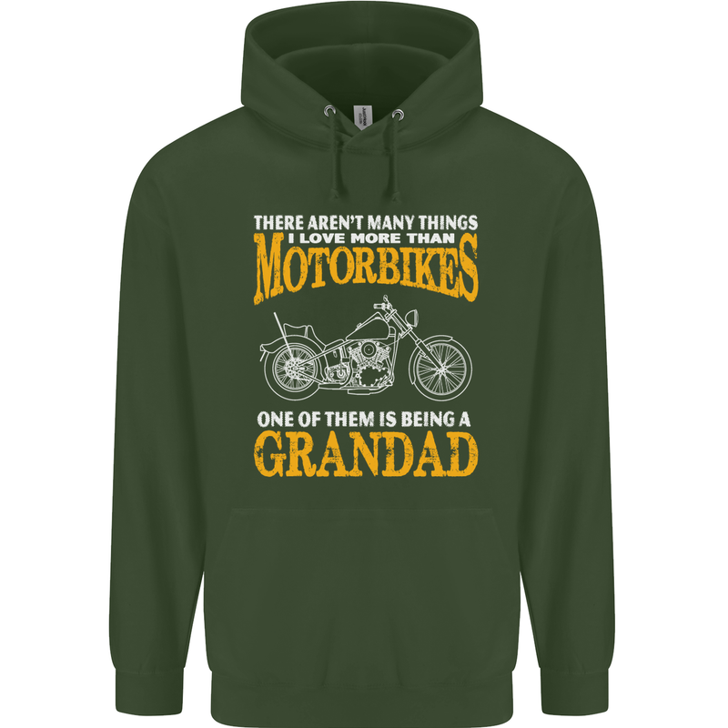 Being a Grandad Biker Motorcycle Motorbike Mens 80% Cotton Hoodie Forest Green