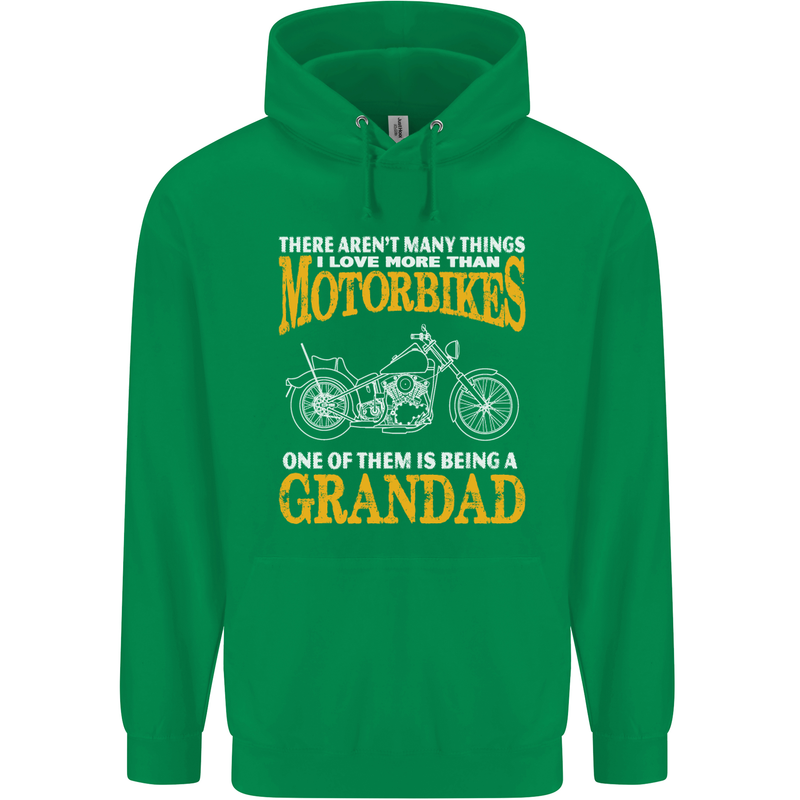 Being a Grandad Biker Motorcycle Motorbike Mens 80% Cotton Hoodie Irish Green