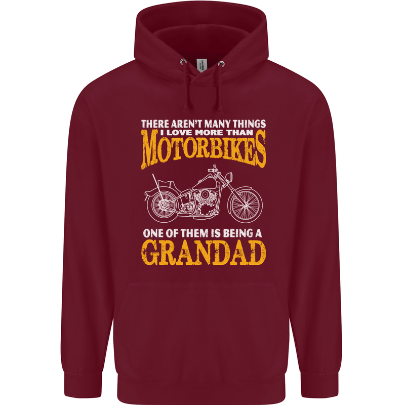 Being a Grandad Biker Motorcycle Motorbike Mens 80% Cotton Hoodie Maroon