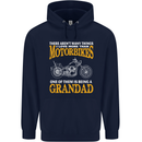 Being a Grandad Biker Motorcycle Motorbike Mens 80% Cotton Hoodie Navy Blue