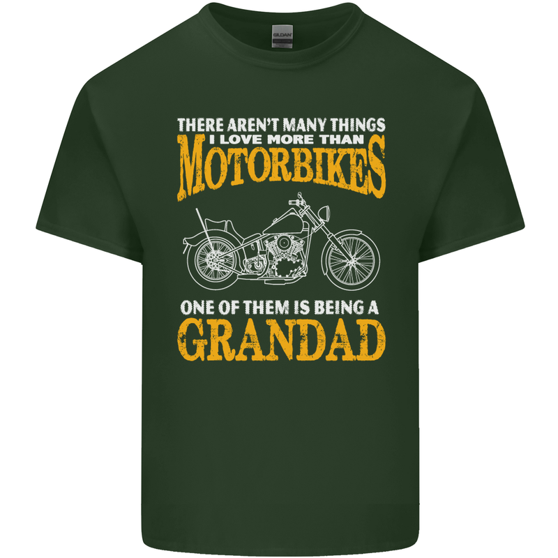 Being a Grandad Biker Motorcycle Motorbike Mens Cotton T-Shirt Tee Top Forest Green