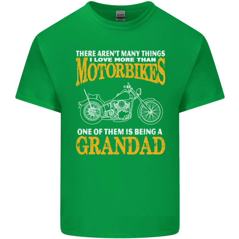 Being a Grandad Biker Motorcycle Motorbike Mens Cotton T-Shirt Tee Top Irish Green