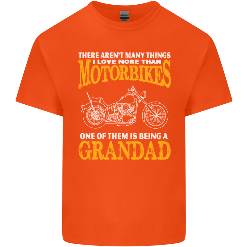 Being a Grandad Biker Motorcycle Motorbike Mens Cotton T-Shirt Tee Top Orange