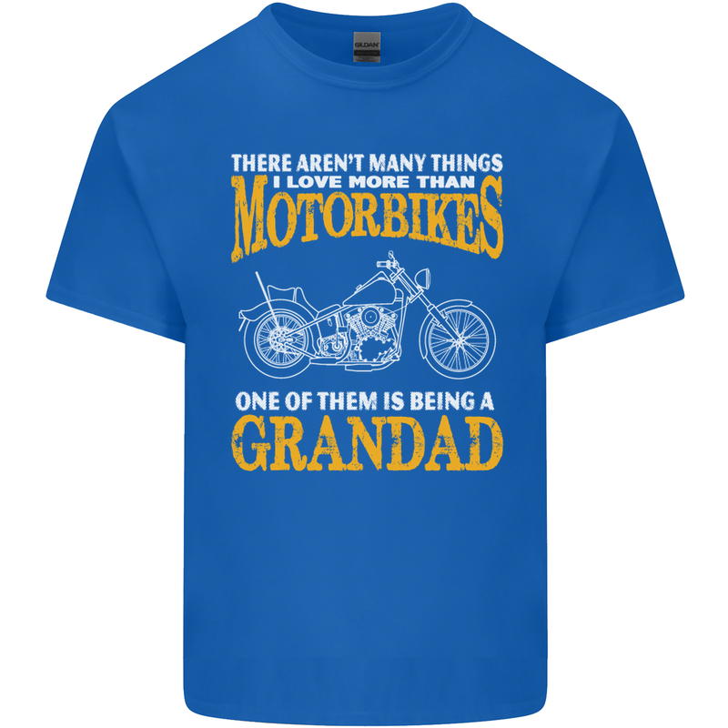 Being a Grandad Biker Motorcycle Motorbike Mens Cotton T-Shirt Tee Top Royal Blue