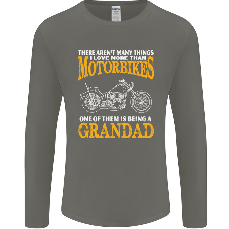 Being a Grandad Biker Motorcycle Motorbike Mens Long Sleeve T-Shirt Charcoal