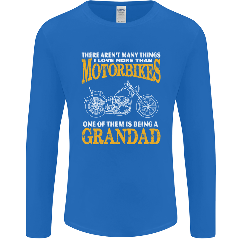 Being a Grandad Biker Motorcycle Motorbike Mens Long Sleeve T-Shirt Royal Blue