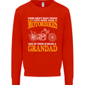 Being a Grandad Biker Motorcycle Motorbike Mens Sweatshirt Jumper Bright Red