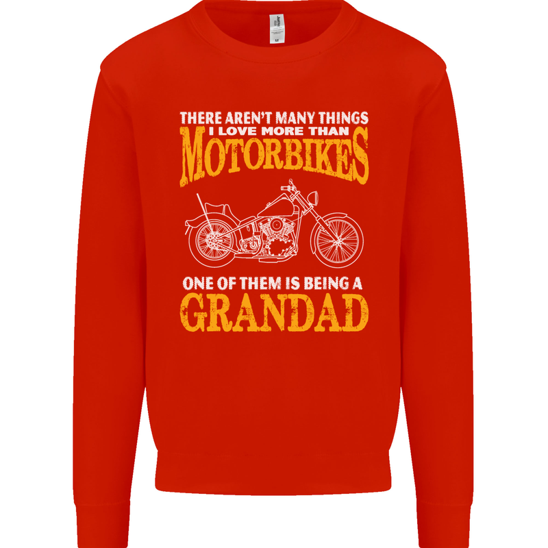 Being a Grandad Biker Motorcycle Motorbike Mens Sweatshirt Jumper Bright Red
