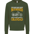 Being a Grandad Biker Motorcycle Motorbike Mens Sweatshirt Jumper Forest Green