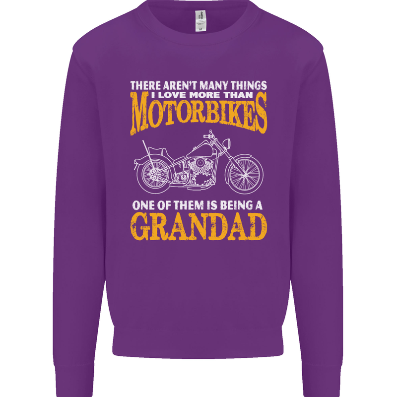 Being a Grandad Biker Motorcycle Motorbike Mens Sweatshirt Jumper Purple