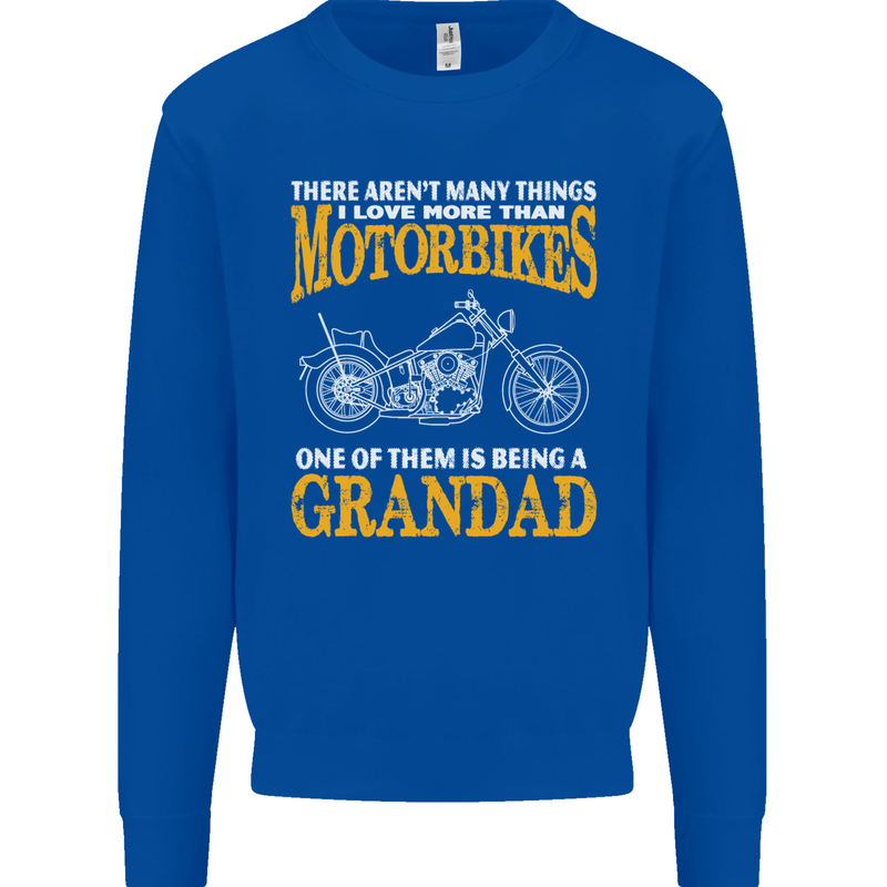 Being a Grandad Biker Motorcycle Motorbike Mens Sweatshirt Jumper Royal Blue