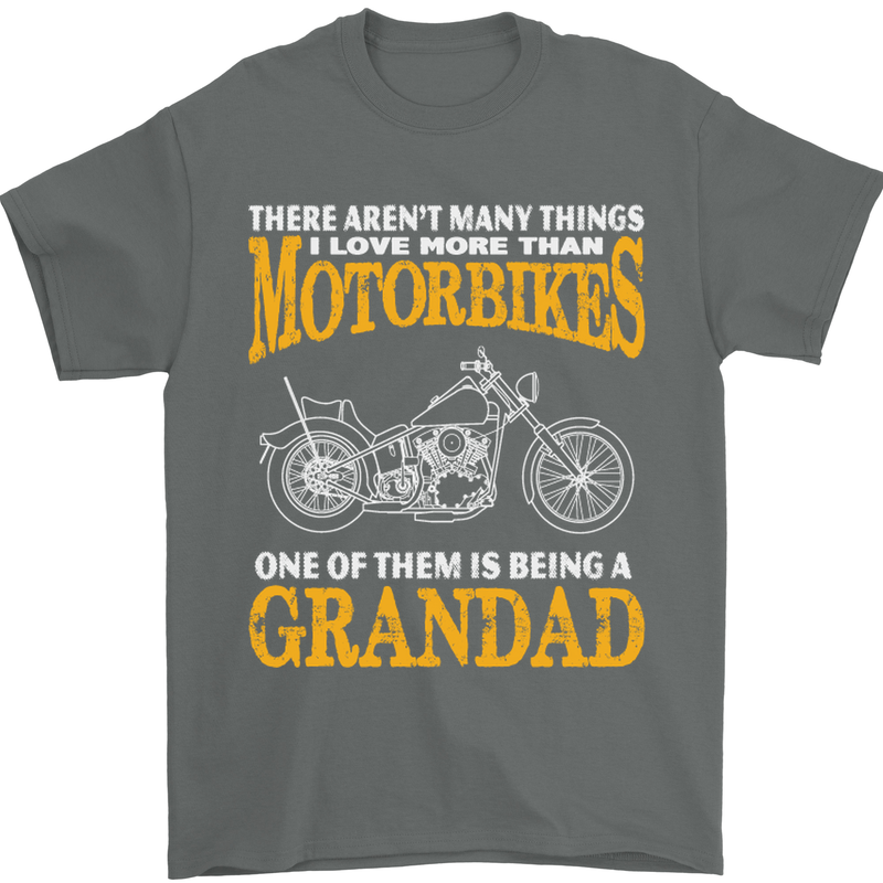 Being a Grandad Biker Motorcycle Motorbike Mens T-Shirt Cotton Gildan Charcoal
