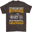 Being a Grandad Biker Motorcycle Motorbike Mens T-Shirt Cotton Gildan Dark Chocolate