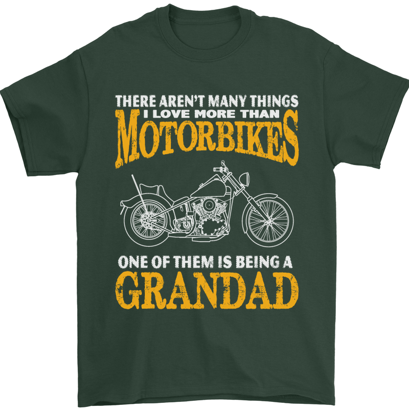 Being a Grandad Biker Motorcycle Motorbike Mens T-Shirt Cotton Gildan Forest Green