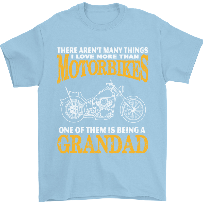 Being a Grandad Biker Motorcycle Motorbike Mens T-Shirt Cotton Gildan Light Blue