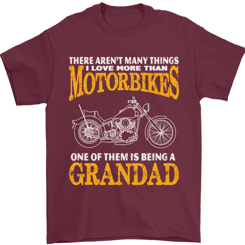 Being a Grandad Biker Motorcycle Motorbike Mens T-Shirt Cotton Gildan Maroon