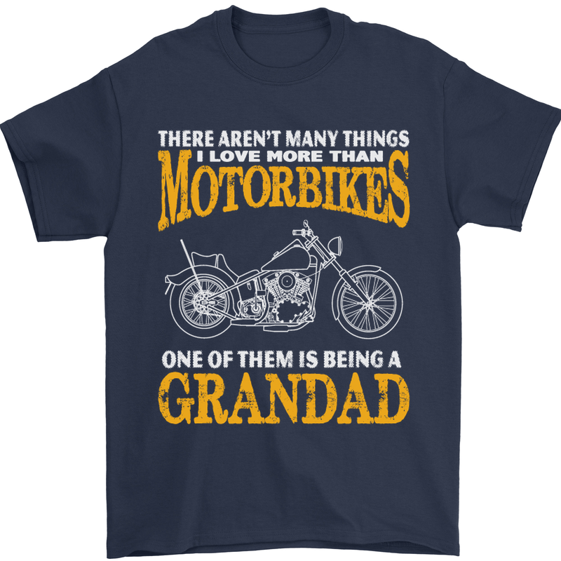 Being a Grandad Biker Motorcycle Motorbike Mens T-Shirt Cotton Gildan Navy Blue