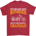 Being a Grandad Biker Motorcycle Motorbike Mens T-Shirt Cotton Gildan Red