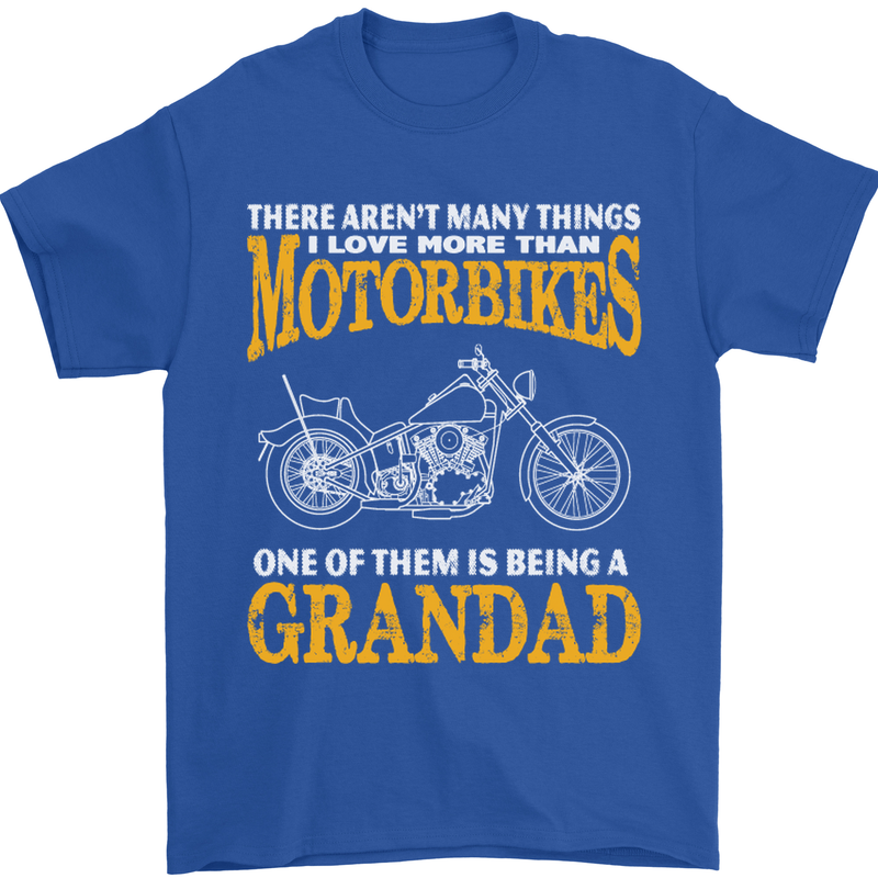 Being a Grandad Biker Motorcycle Motorbike Mens T-Shirt Cotton Gildan Royal Blue