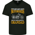 Being a Grandad Biker Motorcycle Motorbike Mens V-Neck Cotton T-Shirt Black