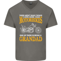 Being a Grandad Biker Motorcycle Motorbike Mens V-Neck Cotton T-Shirt Charcoal