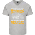 Being a Grandad Biker Motorcycle Motorbike Mens V-Neck Cotton T-Shirt Sports Grey