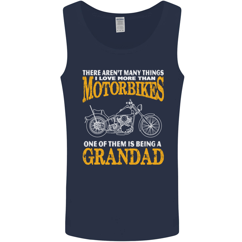 Being a Grandad Biker Motorcycle Motorbike Mens Vest Tank Top Navy Blue