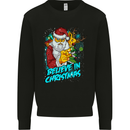 Believe in Christmas Funny Santa Xmas Kids Sweatshirt Jumper Black