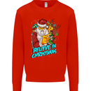 Believe in Christmas Funny Santa Xmas Kids Sweatshirt Jumper Bright Red
