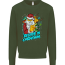 Believe in Christmas Funny Santa Xmas Kids Sweatshirt Jumper Forest Green