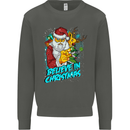 Believe in Christmas Funny Santa Xmas Kids Sweatshirt Jumper Storm Grey
