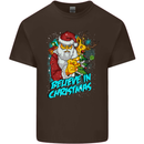 Believe in Christmas Funny Santa Xmas Kids T-Shirt Childrens Chocolate