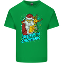 Believe in Christmas Funny Santa Xmas Kids T-Shirt Childrens Irish Green