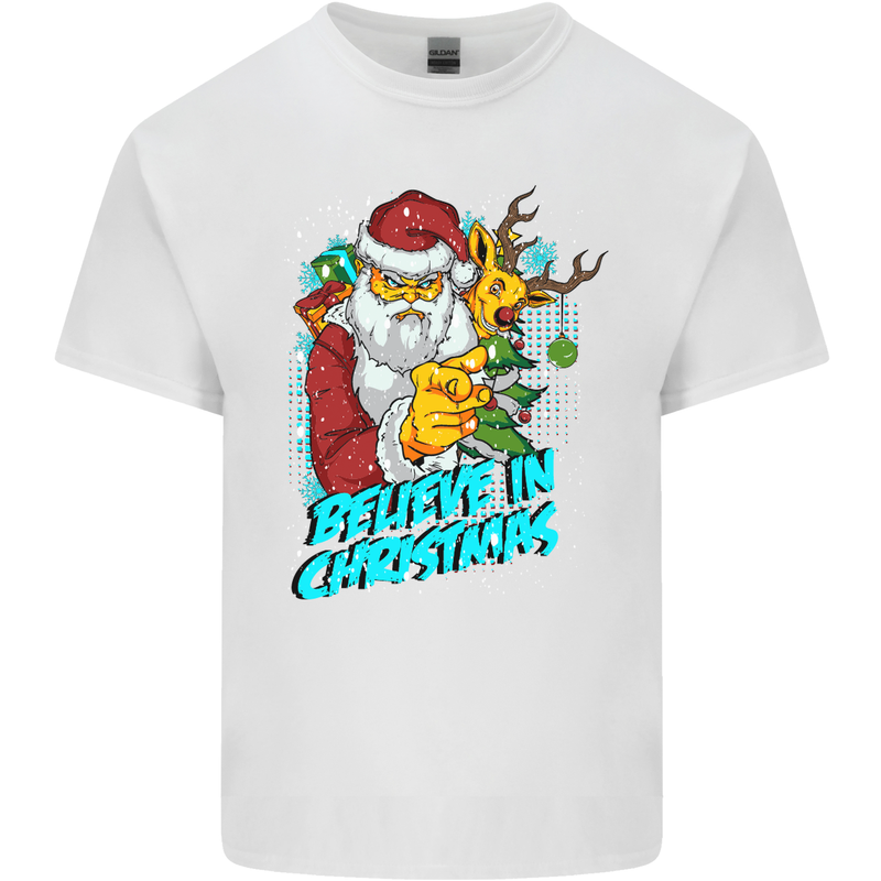 Believe in Christmas Funny Santa Xmas Kids T-Shirt Childrens White