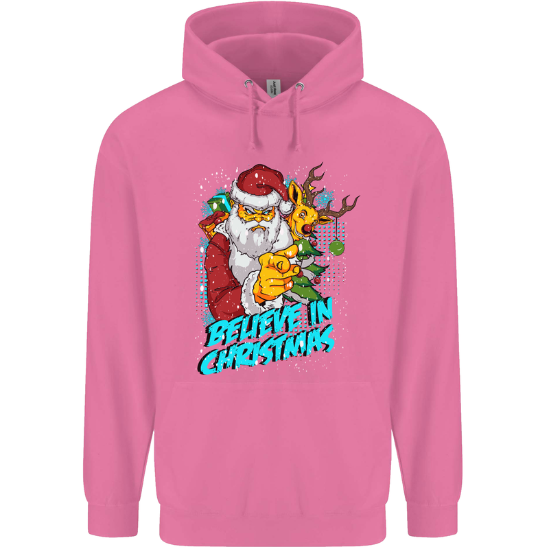 Believe in Christmas Funny Santa Xmas Mens 80% Cotton Hoodie Azelea
