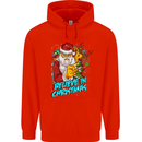 Believe in Christmas Funny Santa Xmas Mens 80% Cotton Hoodie Bright Red