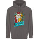 Believe in Christmas Funny Santa Xmas Mens 80% Cotton Hoodie Charcoal