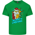 Believe in Christmas Funny Santa Xmas Mens Cotton T-Shirt Tee Top Irish Green
