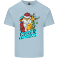 Believe in Christmas Funny Santa Xmas Mens Cotton T-Shirt Tee Top Light Blue